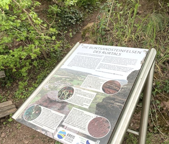 Infotafel Buntsandsteinfelsen, © Kerstin Wielspütz Infotafel Buntsandsteinfelsen, © Kerstin Wielspütz