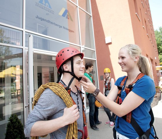 Klettern in der Jugendherberge Nideggen, © Jugendherberge Nideggen L. Dahmen Klettern in der Jugendherberge Nideggen, © Jugendherberge Nideggen L. Dahmen