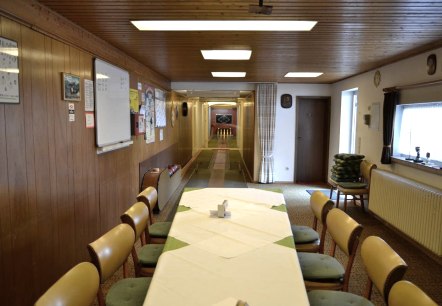 Blick auf die hauseigene Kegelbahn Blick auf die hauseigene Kegelbahn