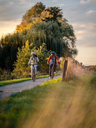 Radfahrende auf dem RurUfer-Radweg