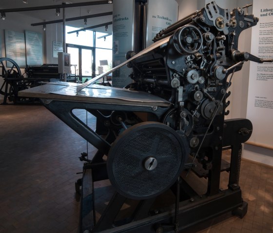Historische Maschine im Druckereimuseum Weiss, &copy; Druckereimuseum Weiss