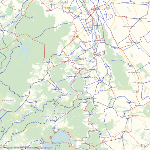 Radroutenplaner NRW, &copy; Geobasisdaten Land NRW (2020), OpenStreetMap