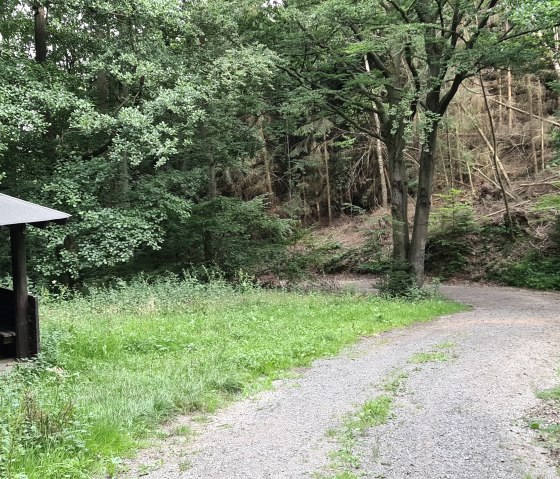 Past the barbecue hut