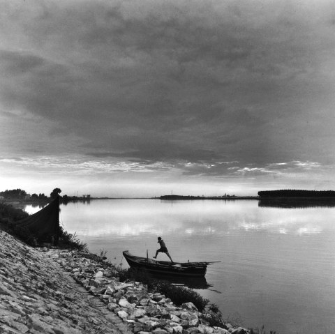 Pietro Donzelli, Delta del Po, Il po di Tolle,1954, &copy; Estate Pietro Donzelli, Renate Siebenhaar, Frankfurt a. M.